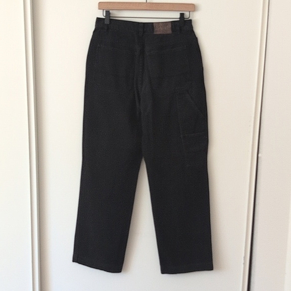 Lauren Ralph Lauren Womens 8P Wide Leg Jeans Black Cotton Baggy Slouchy Preppy - Picture 5 of 7